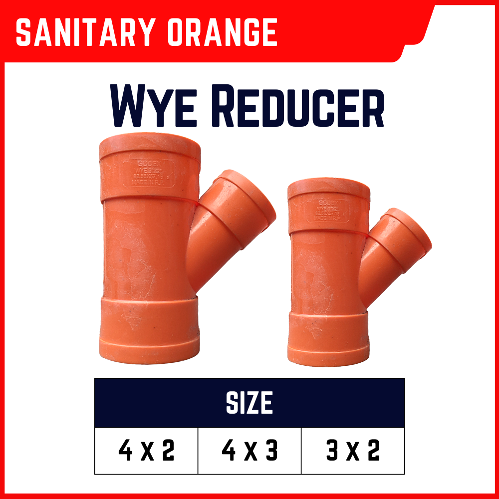 PVC WYE REDUCER 4X2 ORANGE ATLANTA